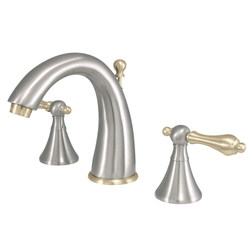 Kingston Brass KS2979AL 8 in. Widespread Bathroom Faucet, Brushed Nickel/Polished Brass - BNGBath