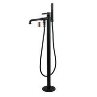 Thumbnail for Kingston Brass KS7030DKL Kaiser Freestanding Tub Faucet with Hand Shower, Matte Black - BNGBath