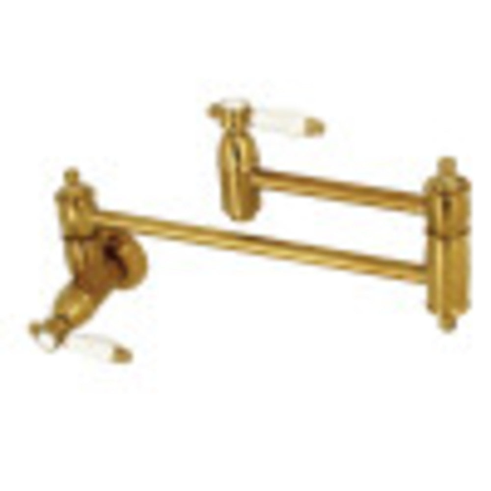 Kingston Brass KS3107BPL Bel-Air Wall Mount Pot Filler Kitchen Faucet, Brushed Brass - BNGBath