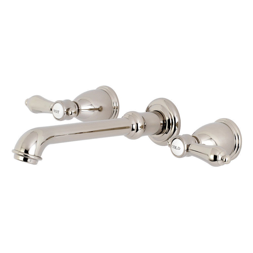 Kingston Brass KS7126BAL 8" Center Wall Mount Bathroom Faucet, Polished Nickel - BNGBath