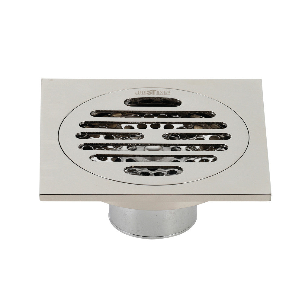 Kingston Brass BSF4262PN Watercourse Symmetric 4" Square Grid Shower Drain, Polished Nickel - BNGBath