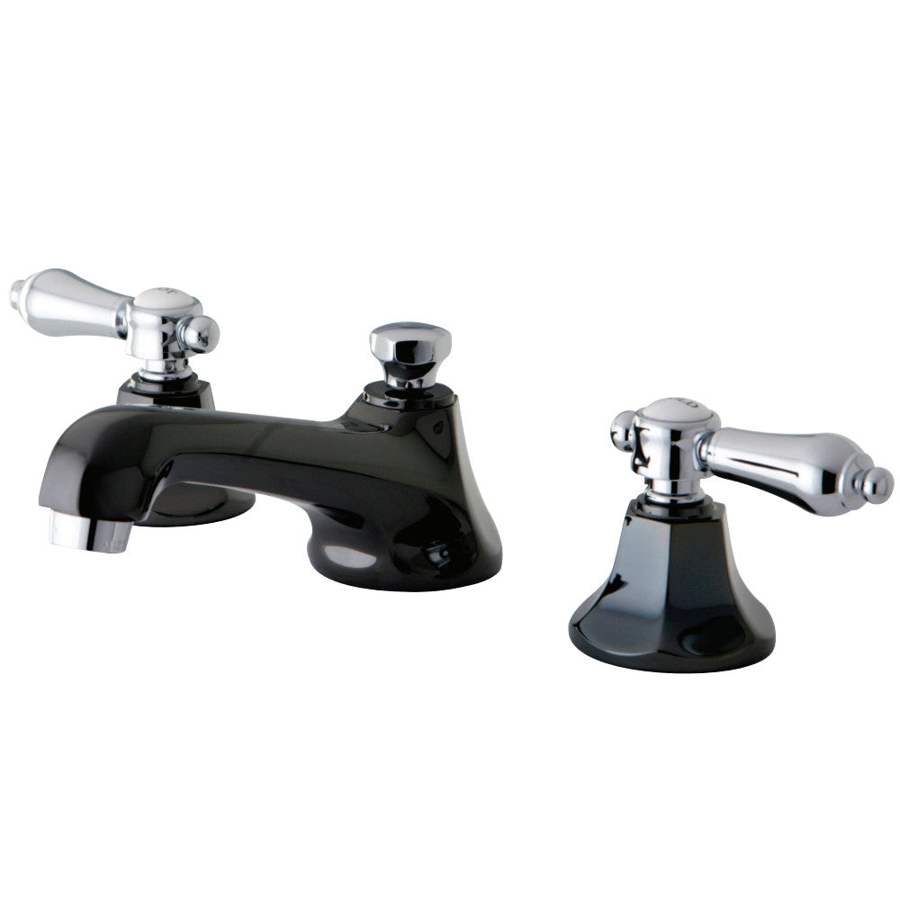 Kingston Brass NS4467BAL Widespread Bathroom Faucet, Black Stainless Steel/Polished Chrome - BNGBath