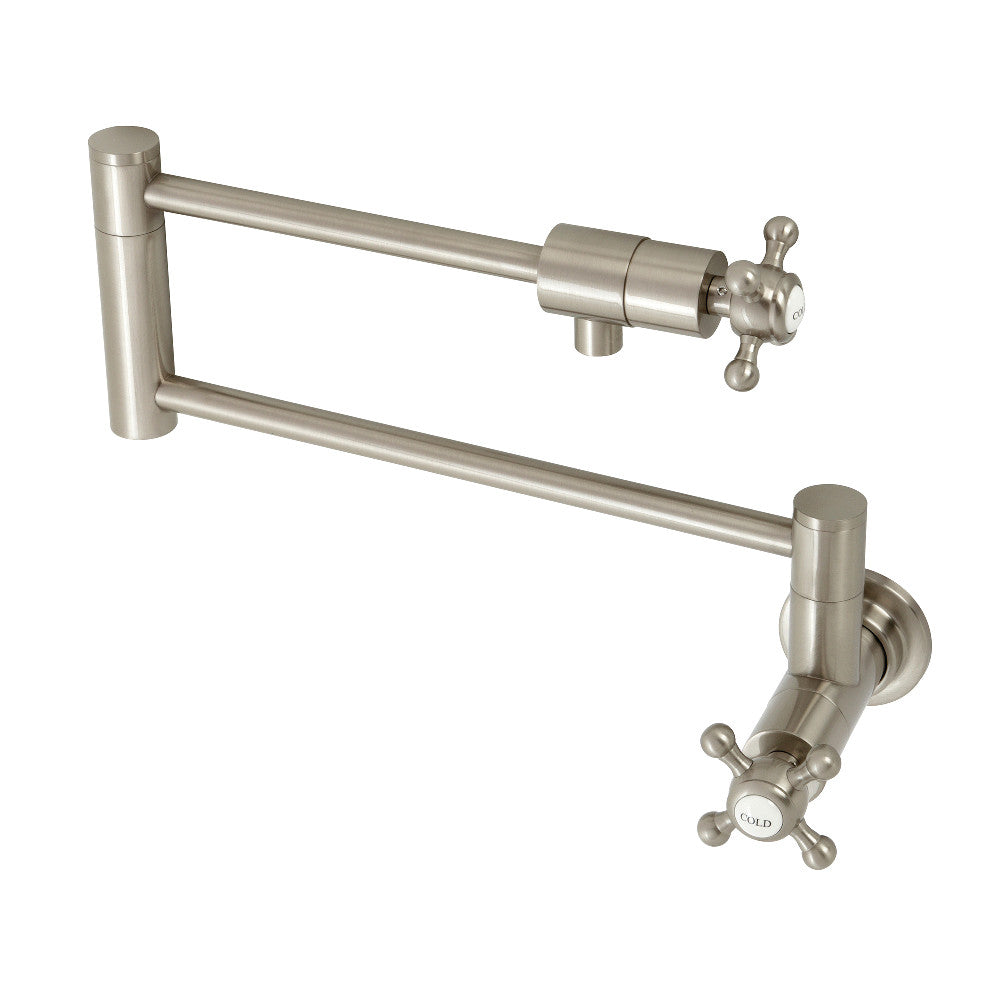 Kingston Brass KS4108BX Metropolitan Wall Mount Pot Filler, Brushed Nickel - BNGBath