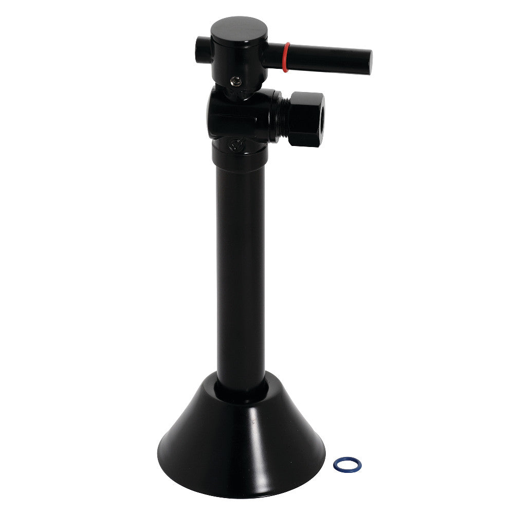 Kingston Brass CC83200DL 1/2" Sweat x 3/8" OD Comp Angle Shut-Off Valve with 5" Extension, Matte Black - BNGBath