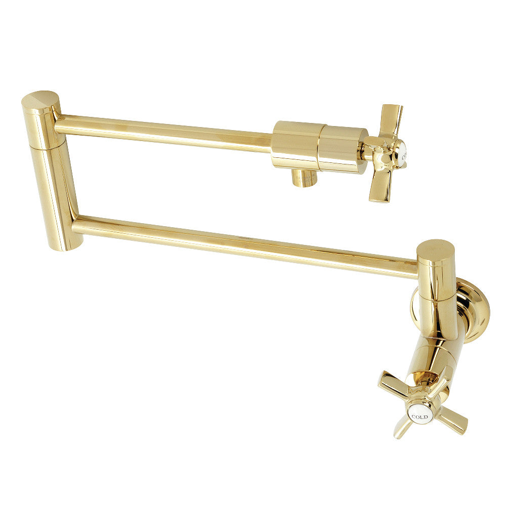 Kingston Brass KS4102ZX Millennium Wall Mount Pot Filler, Polished Brass - BNGBath