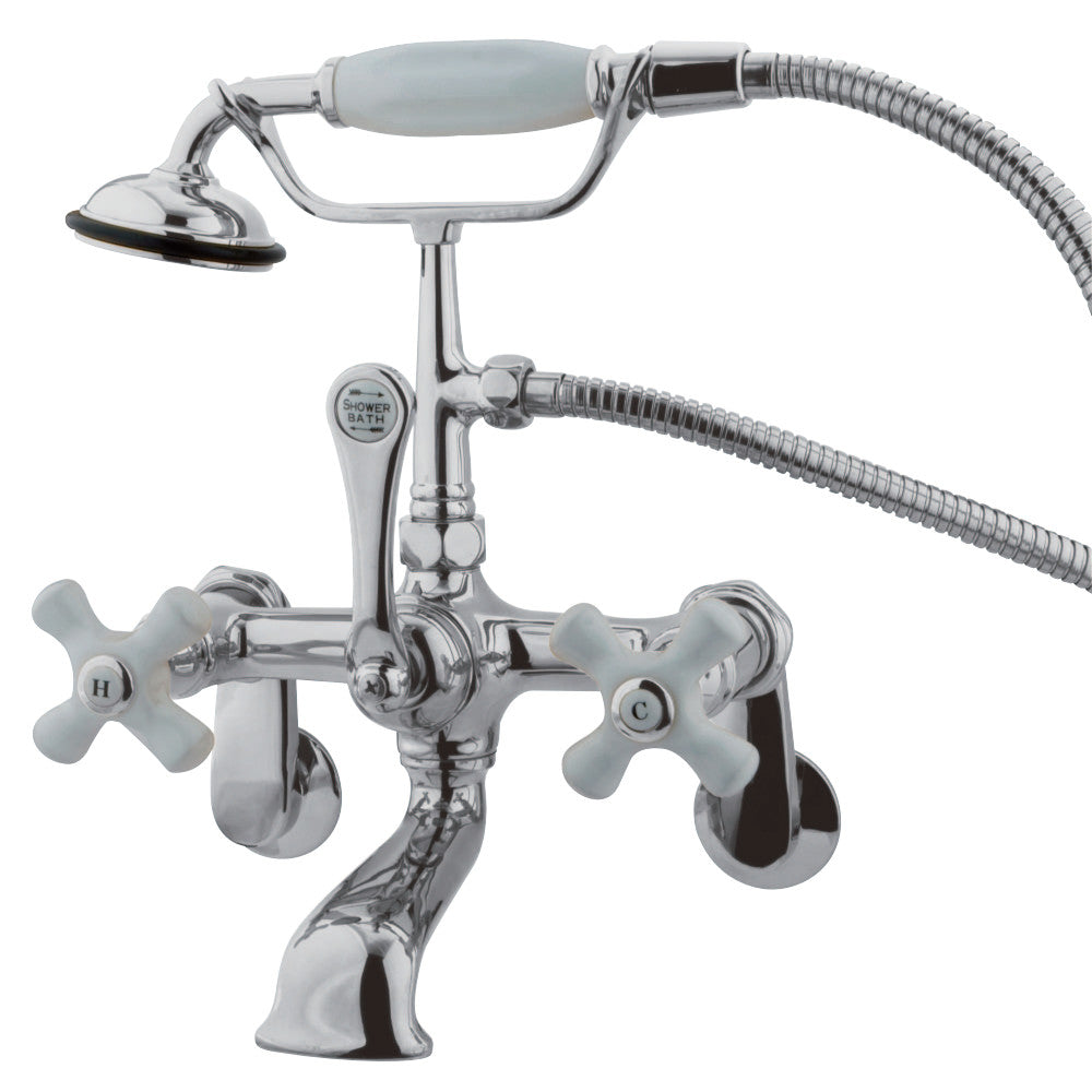 Kingston Brass CC60T1 Vintage Adjustable Center Wall Mount Tub Faucet, Polished Chrome - BNGBath