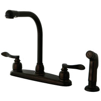 Thumbnail for Kingston Brass KB8755NFLSP NuWave French Centerset Kitchen Faucet, Oil Rubbed Bronze - BNGBath