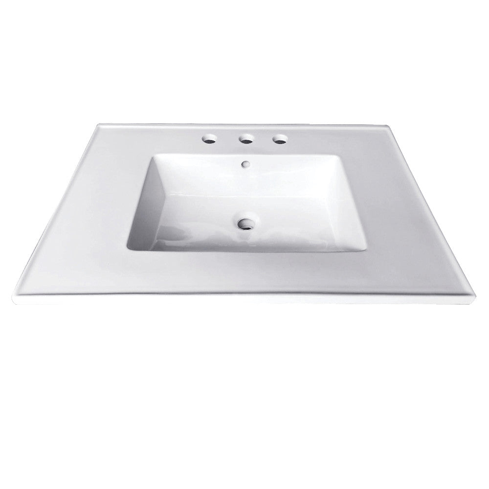 Continental 25 X 22 Ceramic Vanity Sink Top w/Integrated Basin 3 Hole - BNGBath