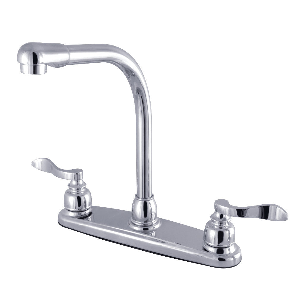 Kingston Brass FB751NFL NuWave French 8-Inch Centerset Kitchen Faucet with Sprayer, Polished Chrome - BNGBath