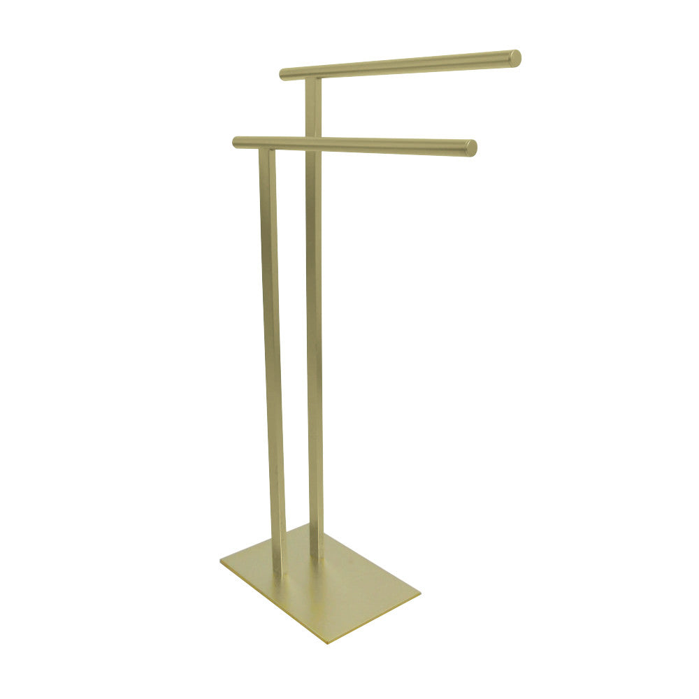 Kingston Brass SCC6037 Freestanding Double Towel Rack, Brushed Brass - BNGBath