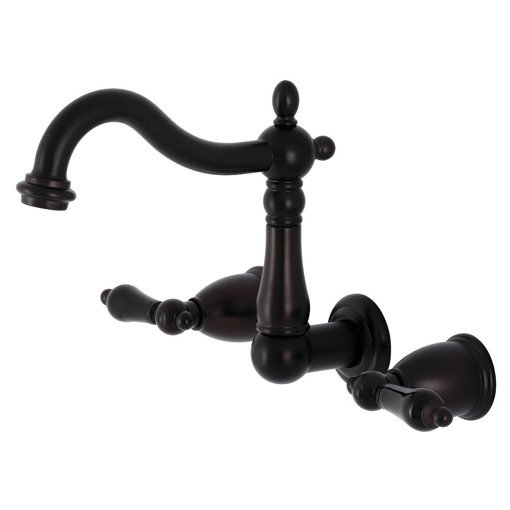 Kingston Brass KS1255PKL Duchess Two-Handle Wall Mount Bathroom Faucet, Oil Rubbed Bronze - BNGBath