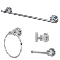 Thumbnail for Kingston Brass BAK8211478C Concord 4-Piece Bathroom Accessory Set, Polished Chrome - BNGBath