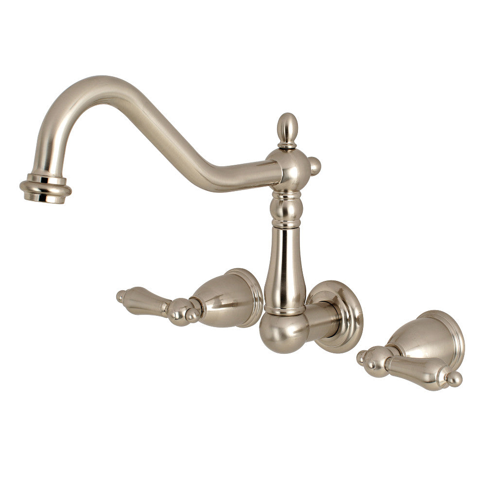 Kingston Brass KS1028AL Heritage Wall Mount Tub Faucet, Brushed Nickel - BNGBath