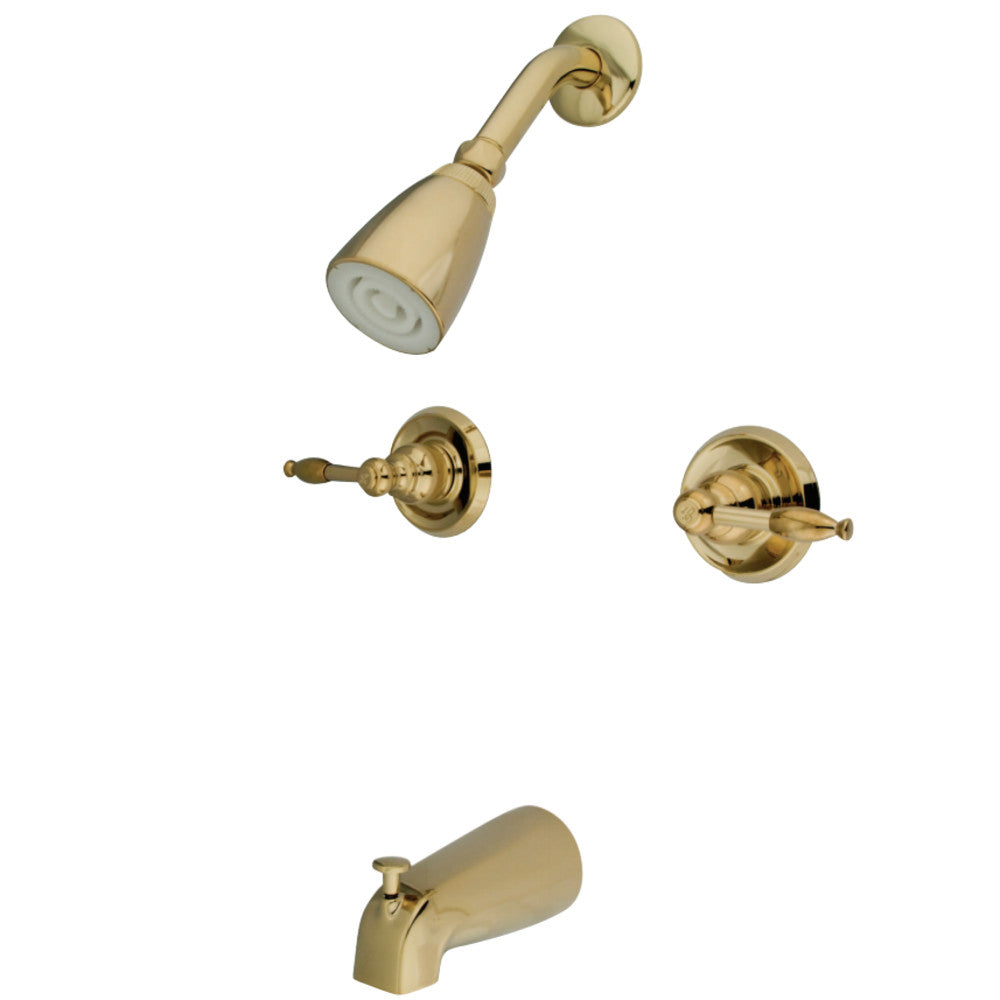 Kingston Brass KB242KL Tub and Shower Faucet, Polished Brass - BNGBath