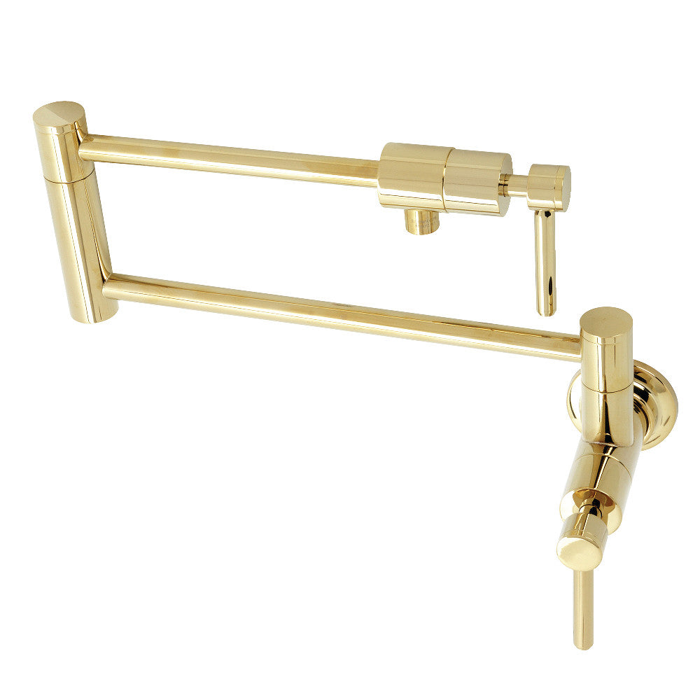 Kingston Brass KS4102DL Concord Wall Mount Pot Filler, Polished Brass - BNGBath