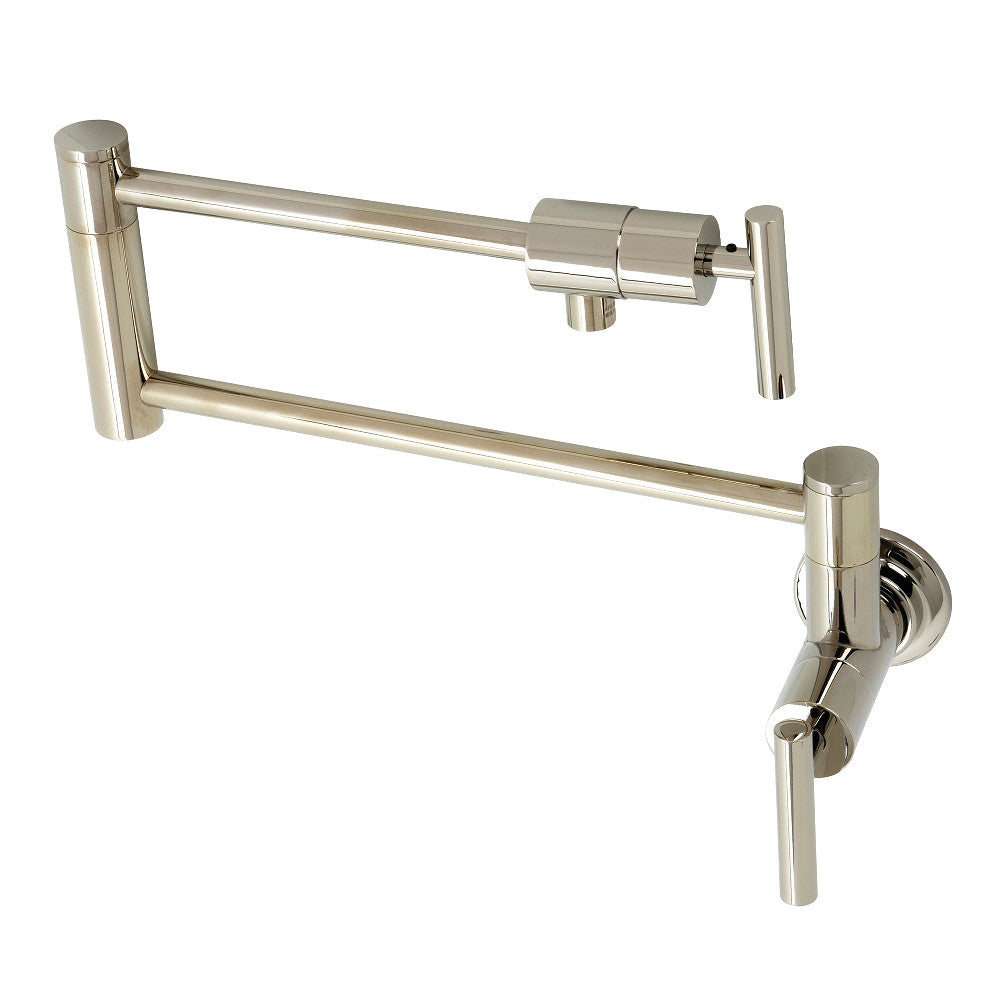 Kingston Brass KS4106CML Manhattan Wall Mount Pot Filler, Polished Nickel - BNGBath