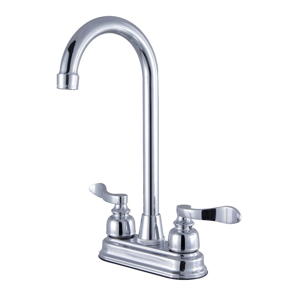 Kingston Brass FB491NFL 4-Inch Centerset High-Arch Bar Faucet, Polished Chrome - BNGBath