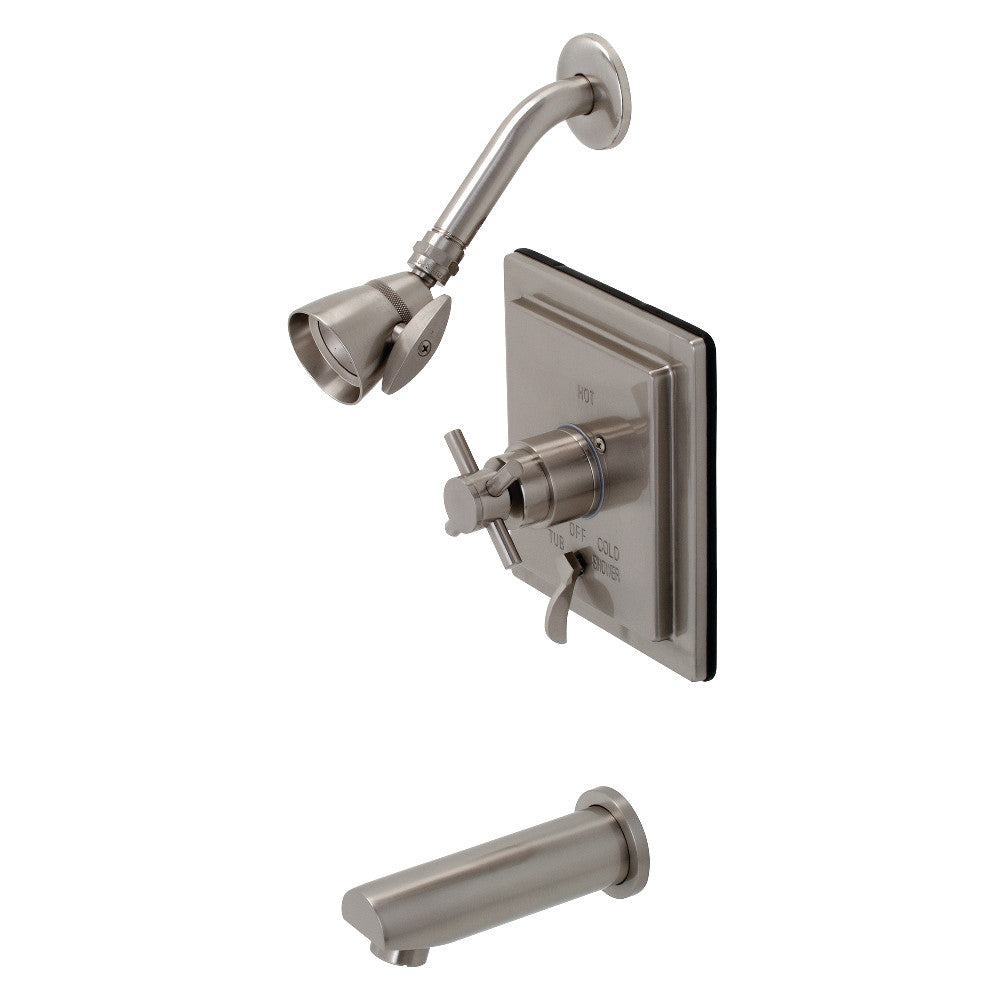 Kingston Brass KB86580DX Tub and Shower Faucet, Brushed Nickel - BNGBath