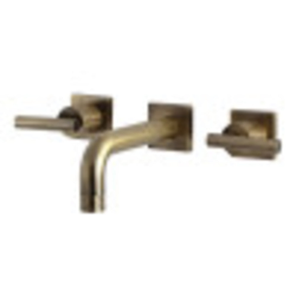 Kingston Brass KS6123CML Manhattan Two-Handle Wall Mount Bathroom Faucet, Antique Brass - BNGBath