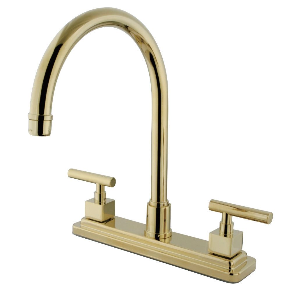 Kingston Brass KS8792CQLLS Claremont Centerset Kitchen Faucet, Polished Brass - BNGBath