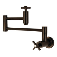 Thumbnail for Kingston Brass KS8105ZX Millennium Wall Mount Pot Filler Kitchen Faucet, Oil Rubbed Bronze - BNGBath