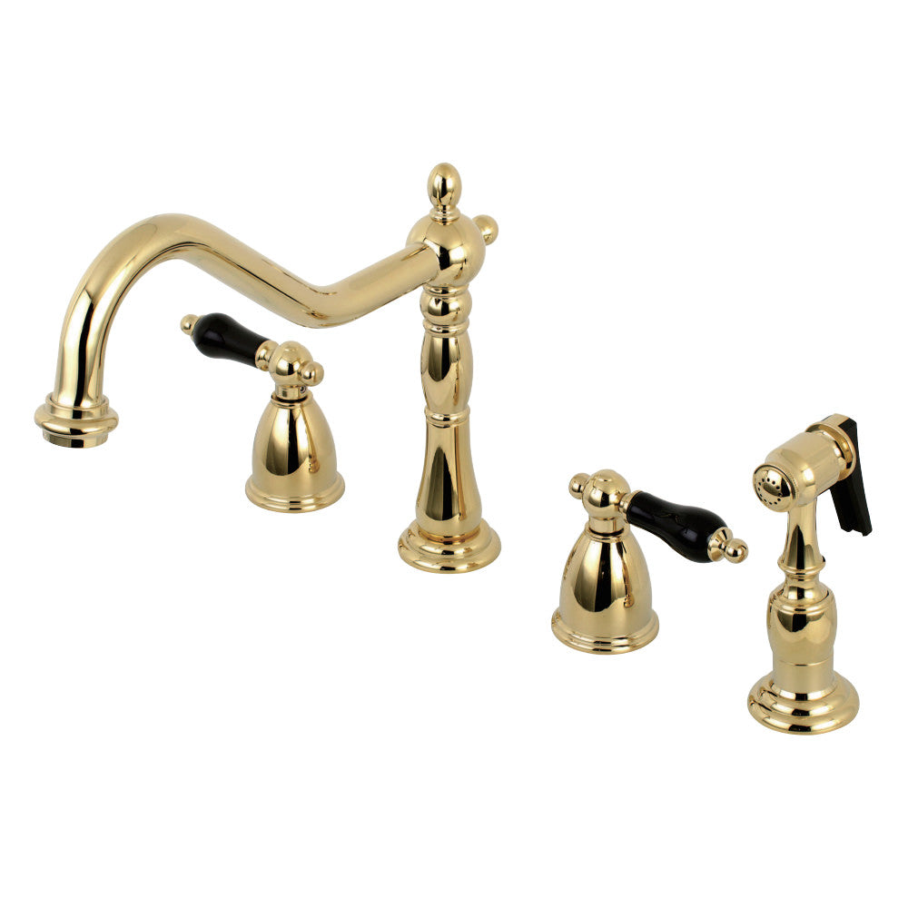 Kingston Brass KB1792PKLBS Widespread Kitchen Faucet, Polished Brass - BNGBath