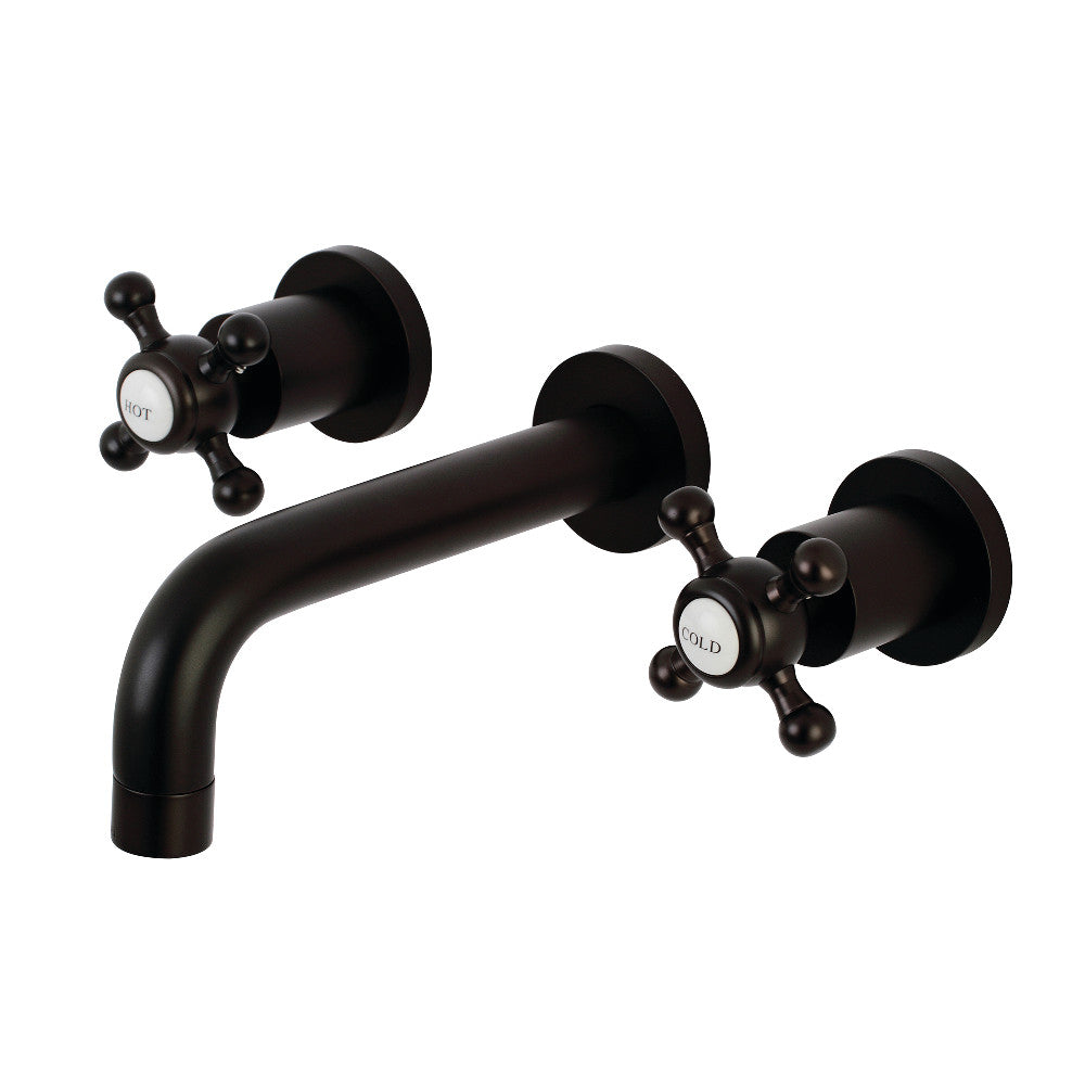 Kingston Brass KS8125BX Metropolitan 2-Handle 8 in. Wall Mount Bathroom Faucet, Oil Rubbed Bronze - BNGBath