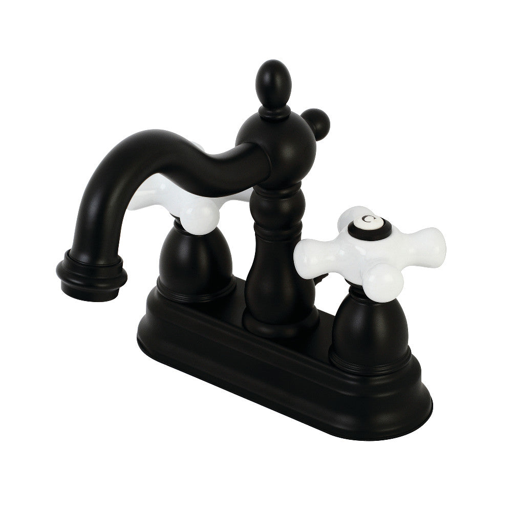 Kingston Brass KB1600PX Heritage 4 in. Centerset Bathroom Faucet, Matte Black - BNGBath