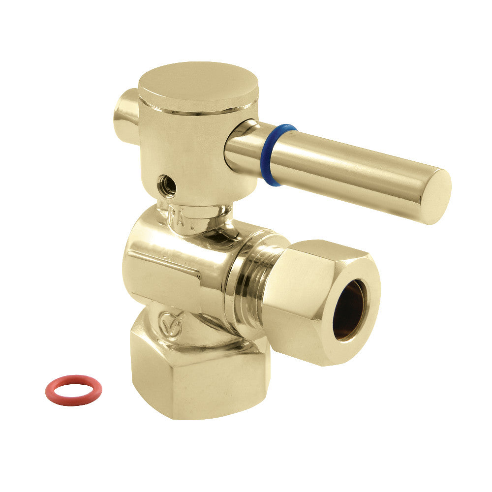 Kingston Brass CC44402DL 1/2" FIP X 1/2" OD Comp Angle Stop Valve, Polished Brass - BNGBath