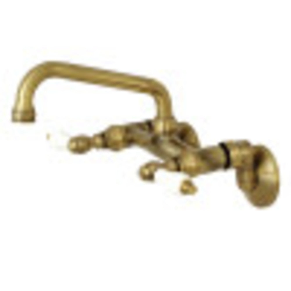 Kingston Brass KS513AB Kingston Two Handle Wall Mount Kitchen Faucet, Antique Brass - BNGBath