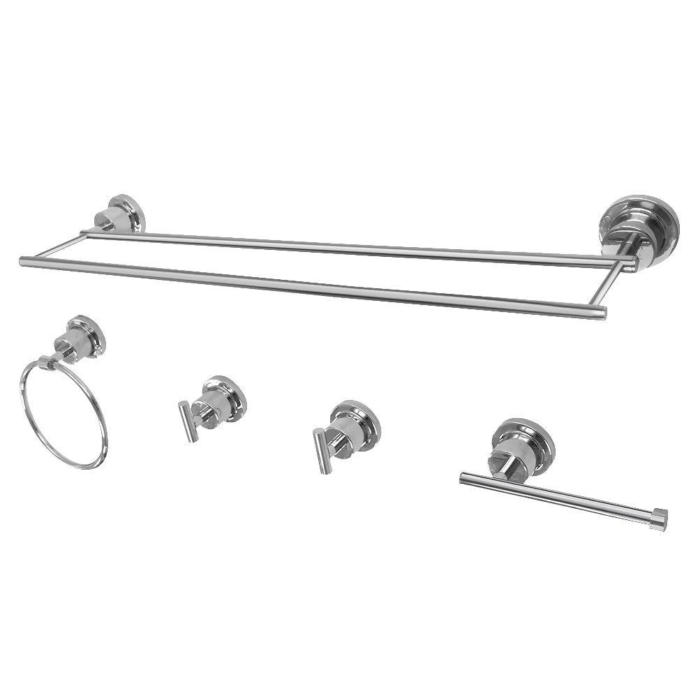 Kingston Brass BAH821318478C Concord 5-Piece Bathroom Accessory Set, Polished Chrome - BNGBath