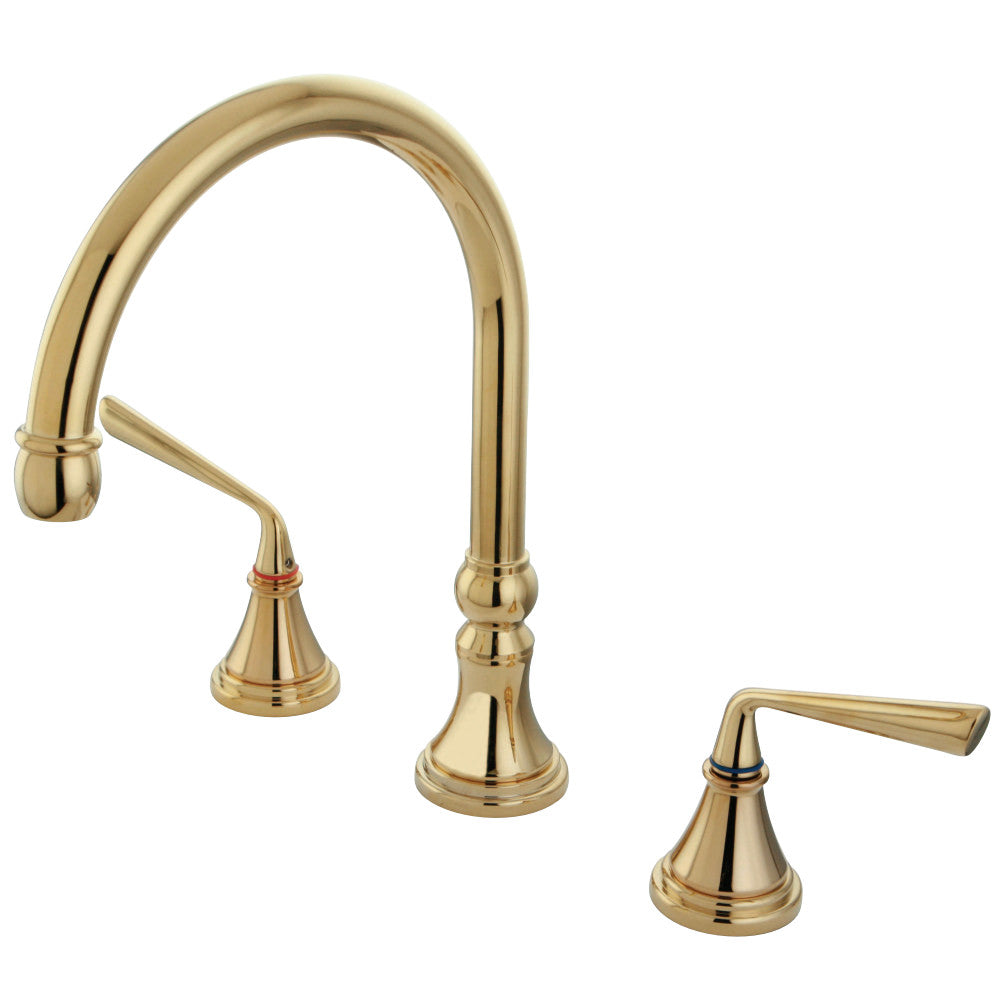 Kingston Brass KS2342ZL Silver Sage Roman Tub Faucet, Polished Brass - BNGBath