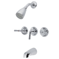 Thumbnail for Kingston Brass KB231 Magellan Tub and Shower Faucet with 3 Handles, Polished Chrome - BNGBath