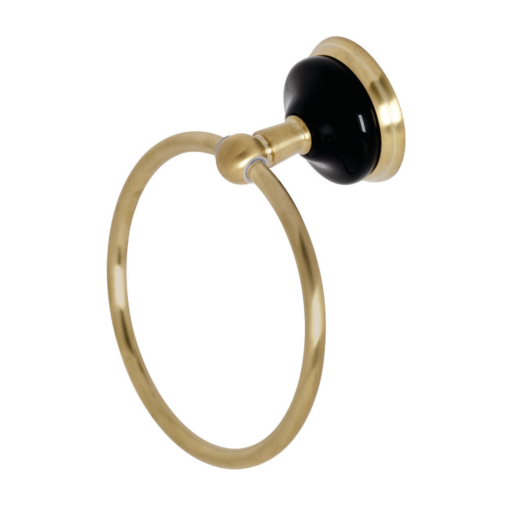 Kingston Brass BA9114BB Water Onyx 6 in. Towel Ring, Brushed Brass - BNGBath