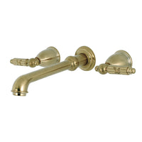 Thumbnail for Kingston Brass KS7027GL Georgian 2-Handle Wall Mount Roman Tub Faucet, Brushed Brass - BNGBath