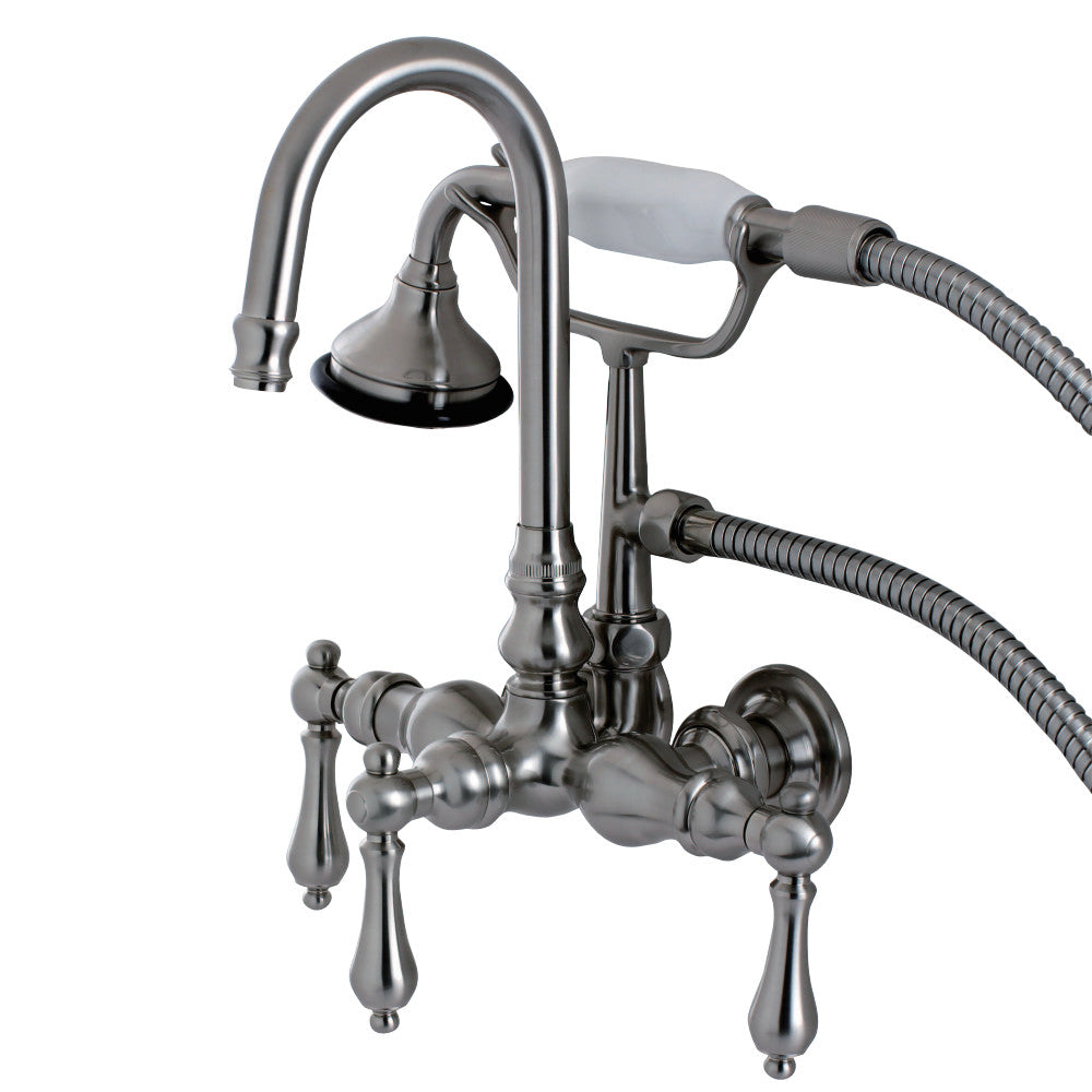 Kingston Brass AE7T8 Aqua Vintage Wall Mount Clawfoot Tub Faucet, Brushed Nickel - BNGBath