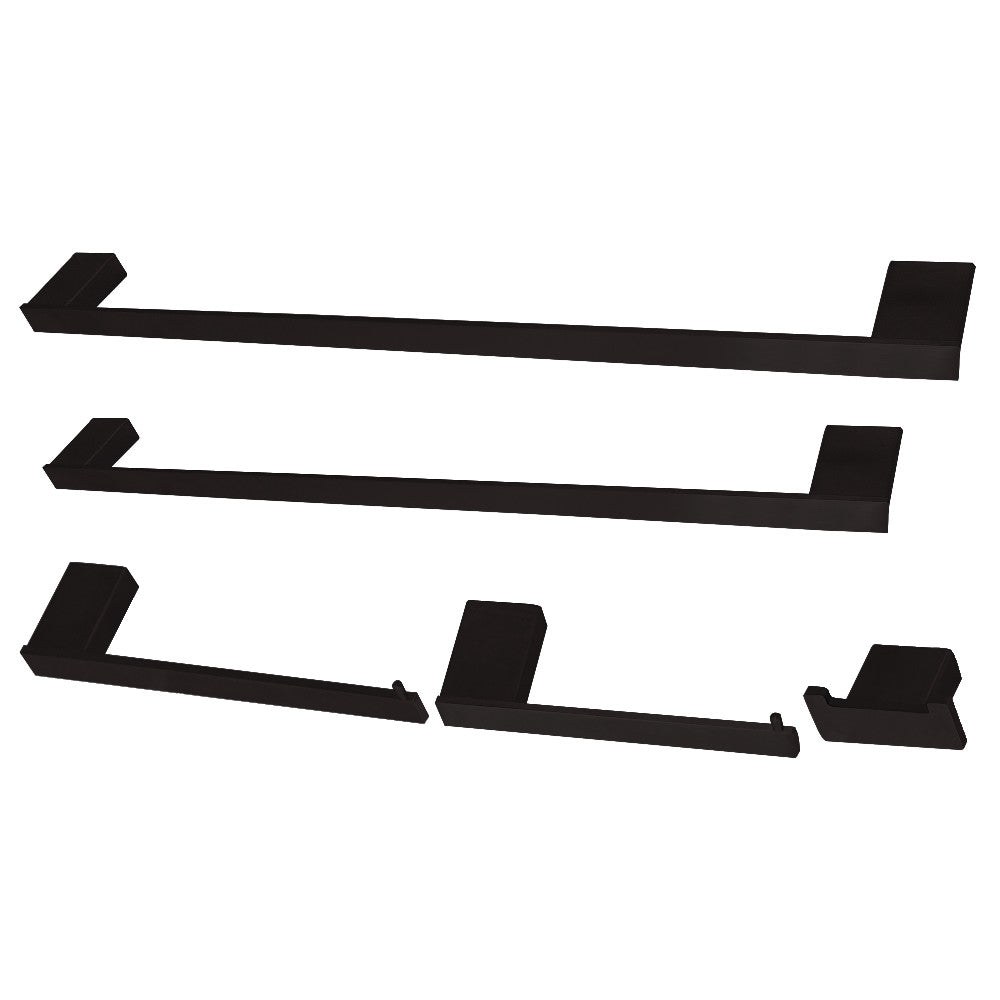 Kingston Brass BAHK6312478MB Metzinger 5-Piece Bathroom Accessory Set, Matte Black - BNGBath