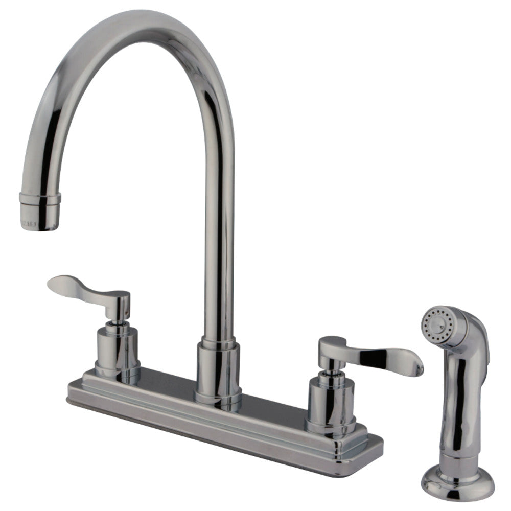 Kingston Brass KS8791DFL 8-Inch Centerset Kitchen Faucet, Polished Chrome - BNGBath