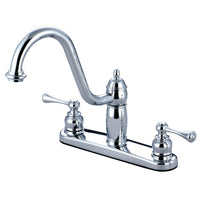 Thumbnail for Kingston Brass KB1111BLLS Heritage Centerset Kitchen Faucet, Polished Chrome - BNGBath