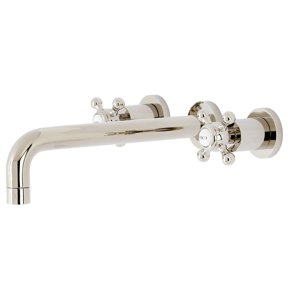 Kingston Brass KS8026BX Metropolitan Two-Handle Wall Mount Tub Faucet, Polished Nickel - BNGBath