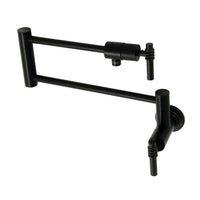 Thumbnail for Kingston Brass KS4100ML Milano Wall Mount Pot Filler, Matte Black - BNGBath