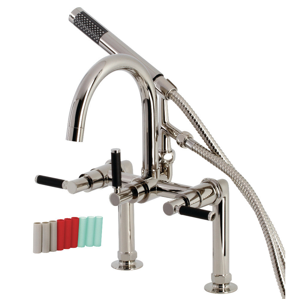 Aqua Vintage AE8106DKL Kaiser 7-Inch Deck Mount Clawfoot Tub Faucet, Polished Nickel - BNGBath