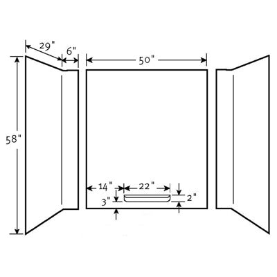 60-In D X 30-In W X 58-In H Veritek Bathtub Wall KitBy Swan - BNGBath