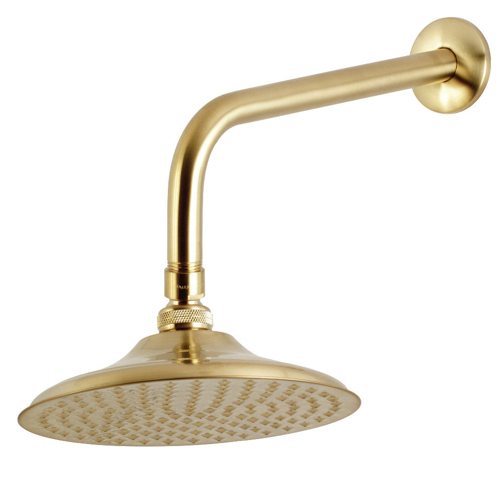 Kingston Brass K136A7CK Victorian 8" Brass Shower Head with 12" Shower Arm, Brushed Brass - BNGBath