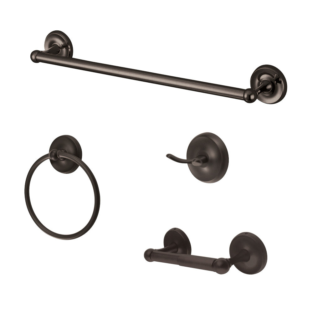 Kingston Brass BAK312478ORB Victorian 4-Piece Bathroom Accessory Set, Oil Rubbed Bronze - BNGBath