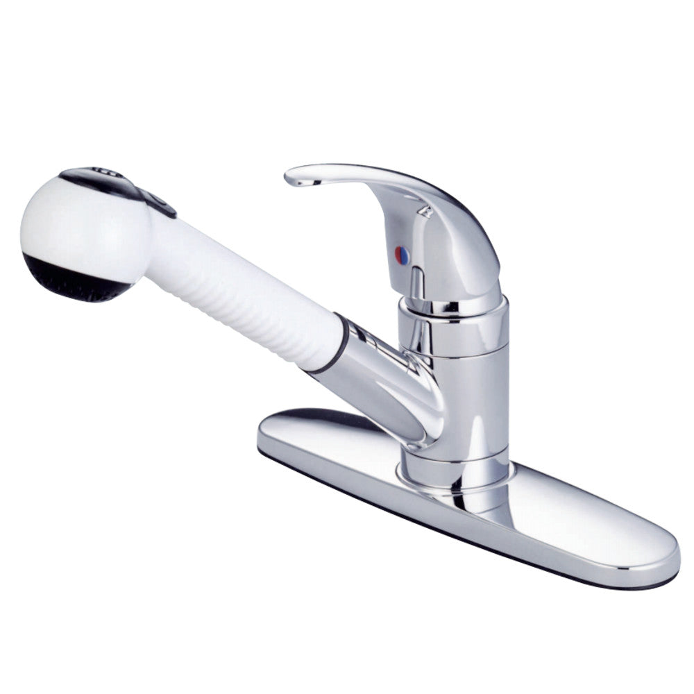 Kingston Brass GKB6701LL Water Saving Legacy Pull-out Kitchen Faucet, Polished Chrome - BNGBath