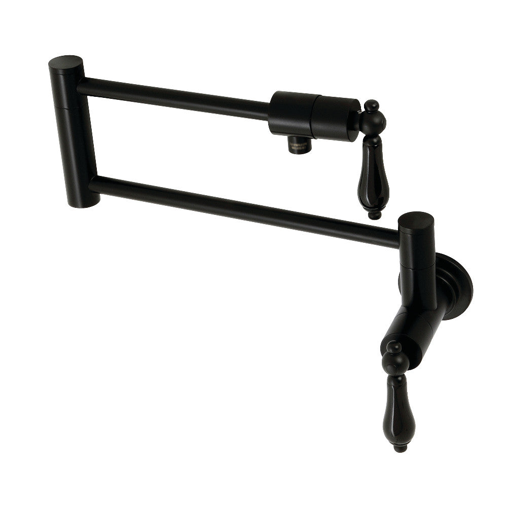 Kingston Brass KS4100PKL Duchess Wall Mount Pot Filler, Matte Black - BNGBath