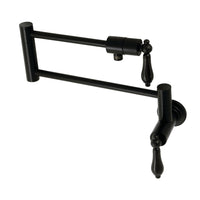 Thumbnail for Kingston Brass KS4100PKL Duchess Wall Mount Pot Filler, Matte Black - BNGBath