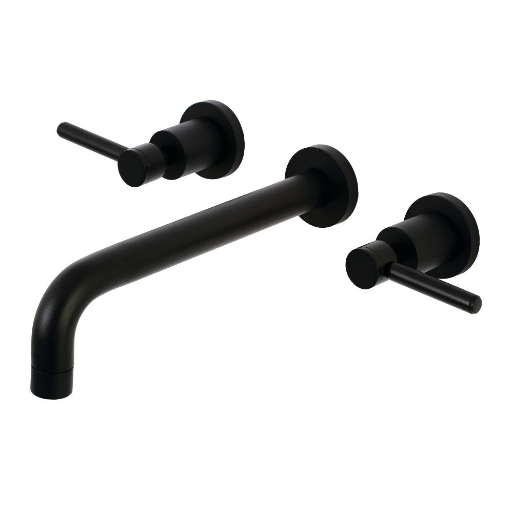 Kingston Brass KS8020DL Concord Two-Handle Wall Mount Tub Faucet, Matte Black - BNGBath