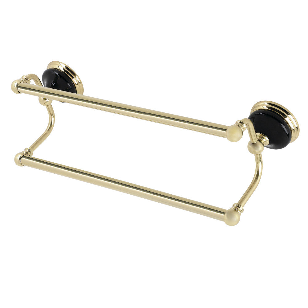 Kingston Brass BA91318PB Water Onyx 18 in. Dual Towel Bar, Polished Brass - BNGBath